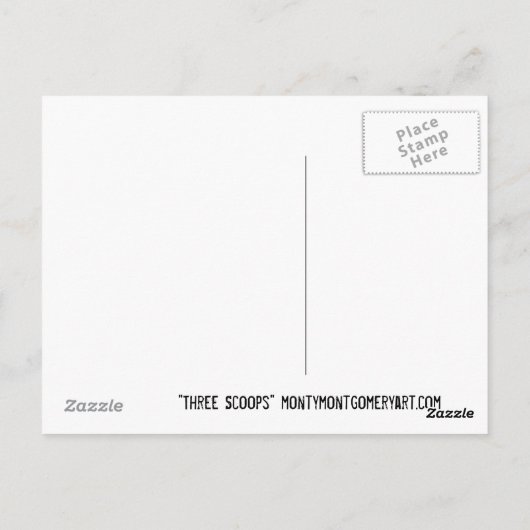 "DRIE SCOOPS" BRIEFKAART (Achterkant)