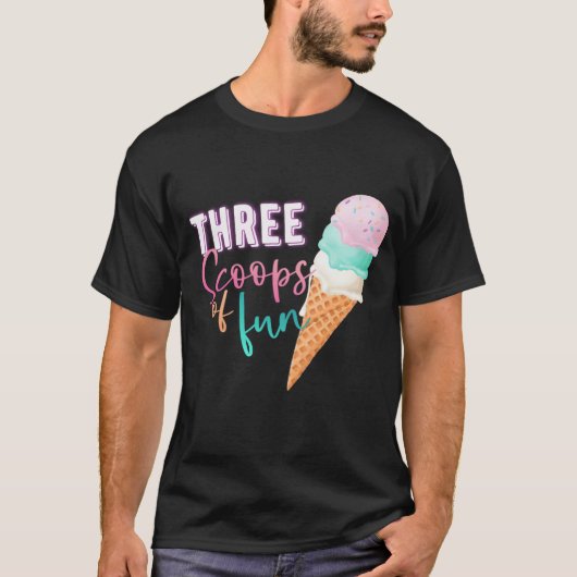 Drie scoops van plezier t-shirt (Voorkant)