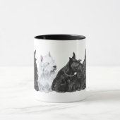 Drie Scotties en een Westie Mok (Midden)