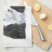 Drie Scotties en een Westie Theedoek (Quarter Fold)