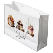 Drie Scrumptious Cakes Custom Gift Bag Groot Cadeauzakje (Voorkant Gekanteld)