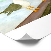 Drie Seagulls op Railing Poster (Hoek)