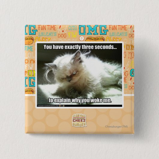 Drie seconden vierkante button 5,1 cm (Voorkant)