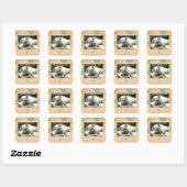 Drie seconden vierkante sticker (Vel)