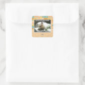 Drie seconden vierkante sticker (Tas)