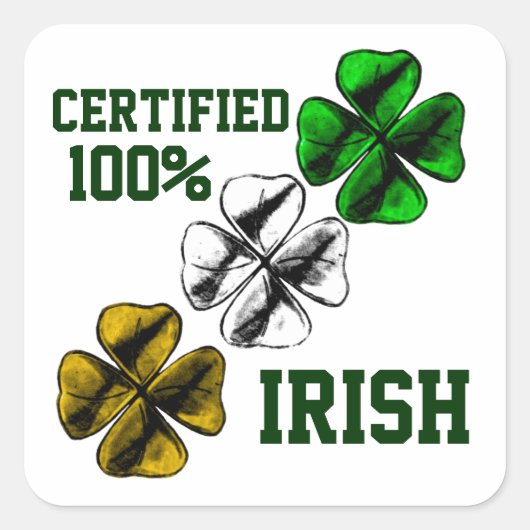Drie Shamrocks Vierkante Sticker (Voorkant)