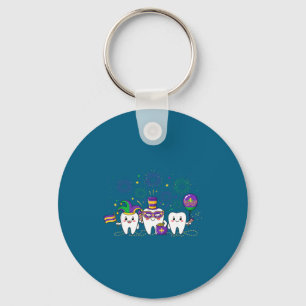 Drie Shirt Mardi Gras Tanden Kralen Mardi Sleutelhanger