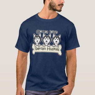 Drie Siberische Huskies T-shirt