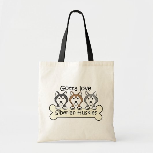 Drie Siberische Huskies Tote Bag (Voorkant)