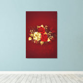 Drie sieradenrozen canvas afdruk (Insitu (Houten vloer))