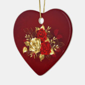 Drie sieradenrozen keramisch ornament (Links)