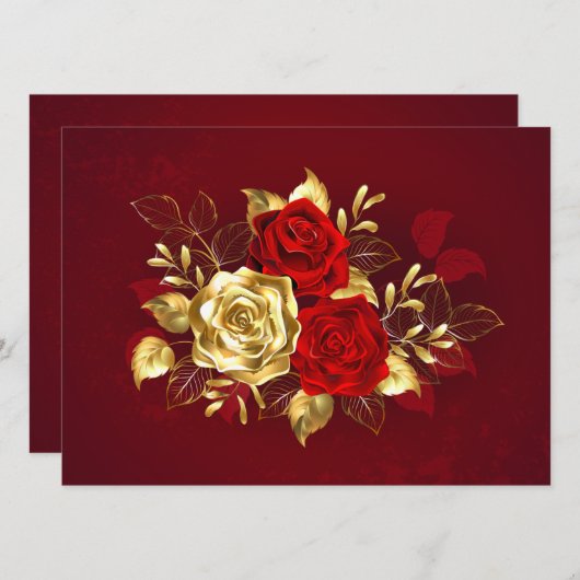 Drie Sieradenrozen Menu (Voorkant / Achterkant)