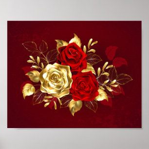 Drie sieradenrozen poster