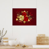 Drie sieradenrozen poster (Keuken)