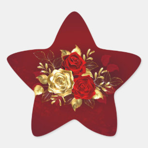 Drie sieradenrozen ster sticker
