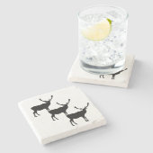 Drie Silhouette Elk Onderzetters (Zijkant)