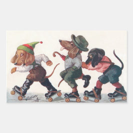 Drie Skateboarden - een grappig dier Rechthoekige Sticker