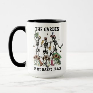 Drie skeletten die Garden dansen zijn mijn gelukki Mok