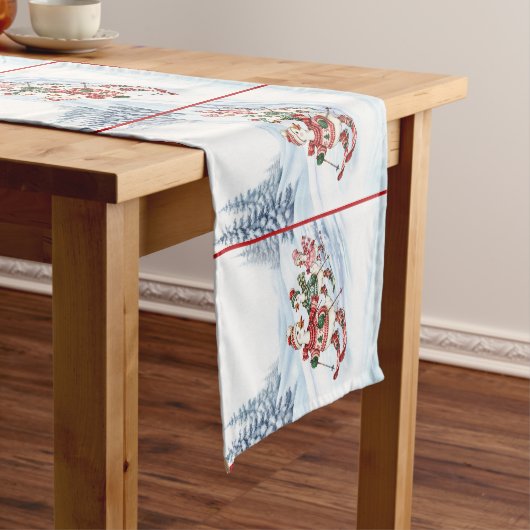 Drie Skiënde Eenden Kersttafel Runner Medium Tafelloper (Voorbeeld)