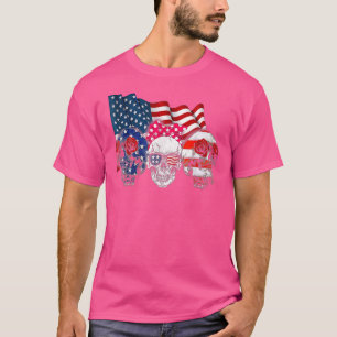 Drie Skulls Happy Independence Day 4e juli am T-shirt