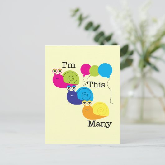 Drie slakken Ik ben zo veel Tshirts en geschenken Briefkaart (Staand voorkant)