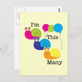 Drie slakken Ik ben zo veel Tshirts en geschenken Briefkaart (Voorkant / Achterkant)