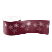 Drie Snowflakes Minimale Kerstmis met rood en wit Grosgrain Lint (Spoel)