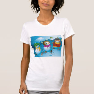 Drie Snowman Womens T-Shirt