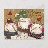 Drie Snowmen Briefkaart (Voorkant)