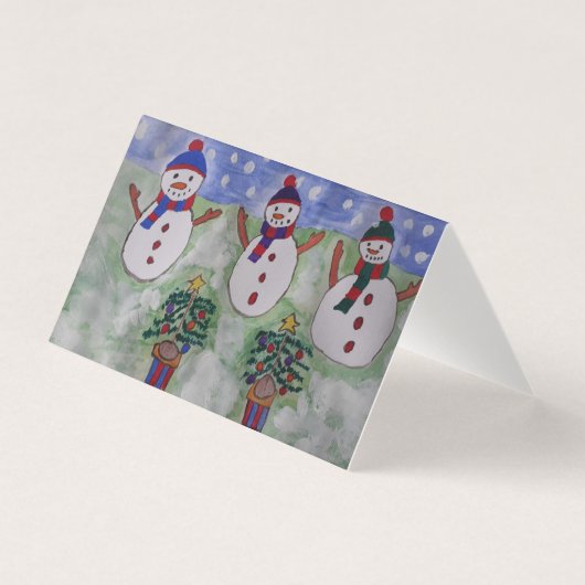 Drie Snowmen-kerstKaart Kaart (Voorkant)