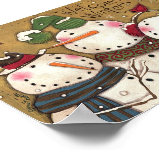 Drie Snowmen Poster (Hoek)