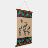 Drie Southwest Kokopelli Hanging Tapestry Hangend Wandkleed (Gebogen)