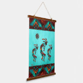 Drie Southwest Kokopelli Hanging Tapestry Hangend Wandkleed (Gebogen)