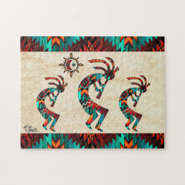Drie Southwest Kokopelli Jigzaag Puzzle Legpuzzel