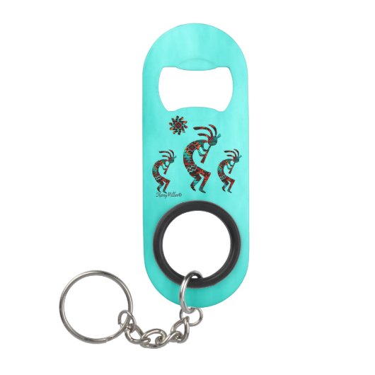 Drie Southwest Kokopelli Sleutelhanger Bottle Open Mini Flessenopener (Voorkant)