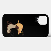 Drie speelse katten iPhone Hoesje – Minimalistisch (Achterkant (horizontaal))