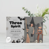 Drie Spirit Halloween 3e verjaardagsfeestje Kaart (Staand voorkant)