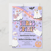 Drie Spirit Halloween Groovy Ghost 3rd Birthday Kaart (Voorkant)