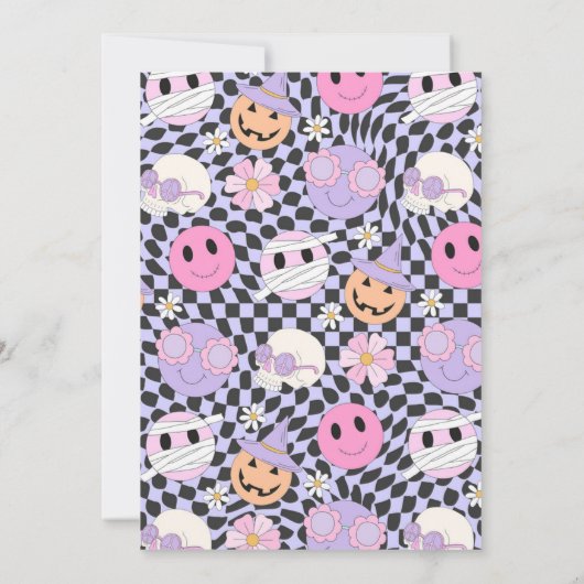 Drie Spirit Halloween Groovy Ghost 3rd Birthday Kaart (Achterkant)