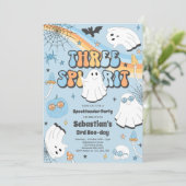 Drie Spirit Halloween Groovy Ghost 3rd Birthday Kaart (Staand voorkant)