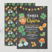 Drie St. Patricks Dag 3e Verjaardag Feest Uitnodig Kaart (Voorkant / Achterkant)