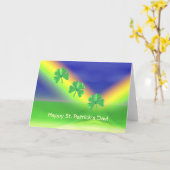 Drie St. Patrick's Day 4-Leaf Clovers Kaart (Gele Bloem)