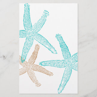 Drie Starfish Blauwgroen en Tan