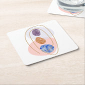 Drie Stenen Vierkante Kartonnen Onderzetter (Schuin)