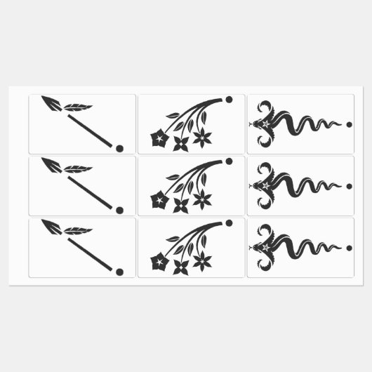Drie straaletiketten labels (Vel)