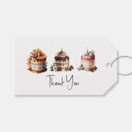 Drie taarten dank u cadeau Labels Cadeaulabel