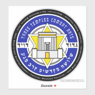 Drie tempels Combat Arts Custom-Cut Vinyl Sticker