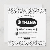 Drie Thang, 90s Hip Hop Birthday Party Invitation Kaart (Voorkant)