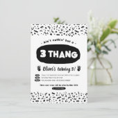 Drie Thang, 90s Hip Hop Birthday Party Invitation Kaart (Staand voorkant)