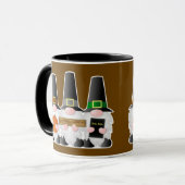 Drie Thanksgiving pelgrim kabouters Mok (Voorkant links)